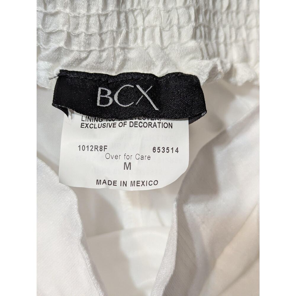 BCX Skirt Size Medium Off White Gauze Ruffle Faux Wrap Boho Summer Lined Midi - Picture 9 of 10